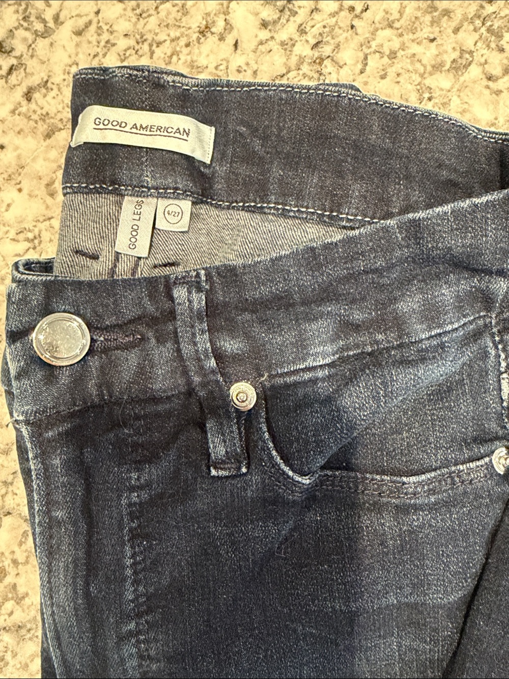Good American Dark Indigo Good Legs High-Rise Jeggings